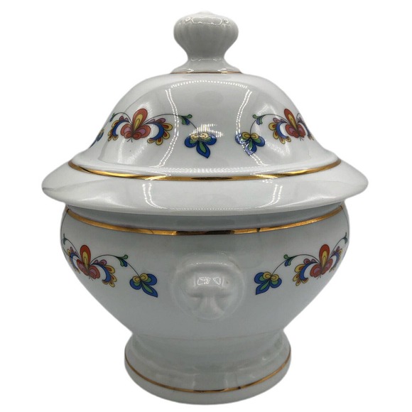 Porsgrund Porcelain Farmers Rose Tureen w/ Lid Norwegian Discontinued Mint Cond - Picture 2 of 10